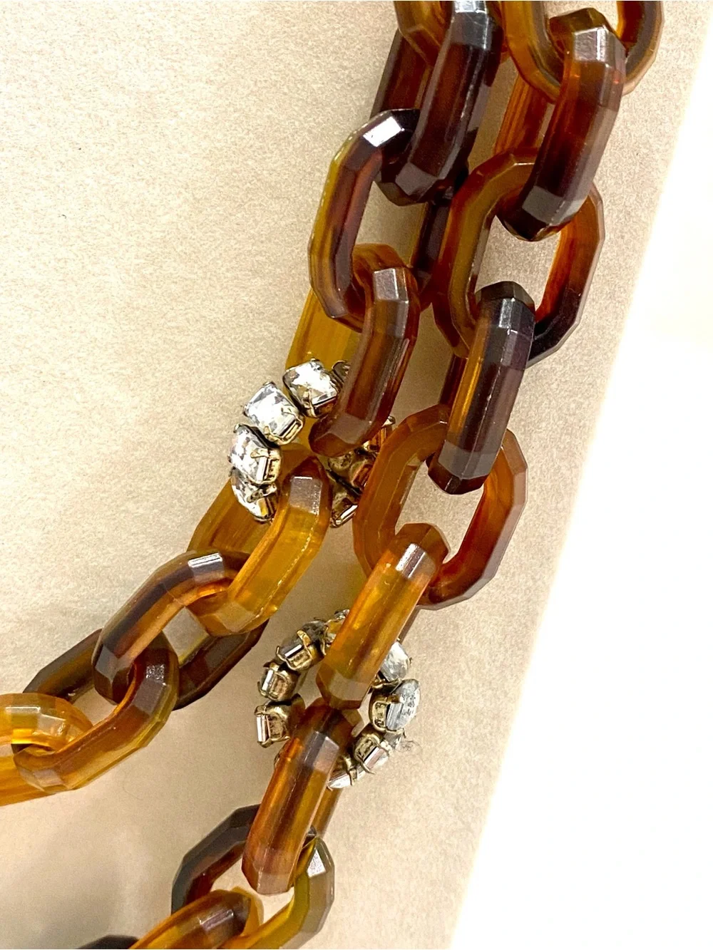 J. Crew Gold-Tone Chain with Tortoiseshell & Rhinestone Accent Necklace